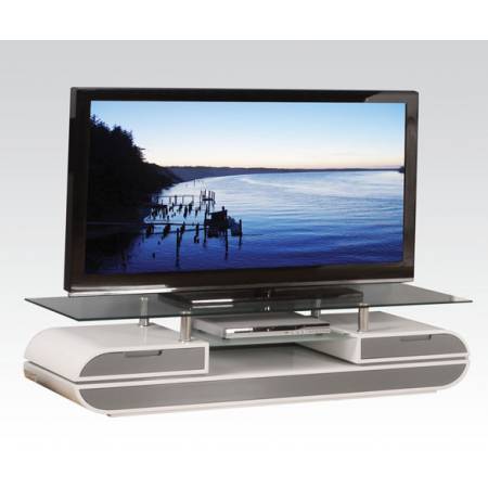 91142 TV STAND W/CLEAR TEMPERED GL