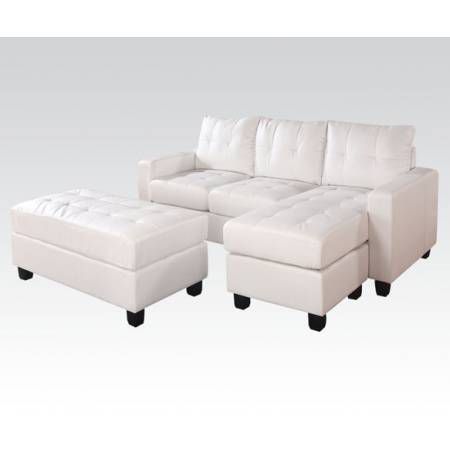 Lyssa White Reversible Sectional & Ottoman