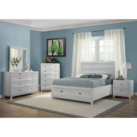 Zandra Eastern King Platform Bed With Footboard Storages 2262KW-1E