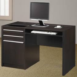 Ontario Contemporary Single Pedestal Computer Desk with Charging Station