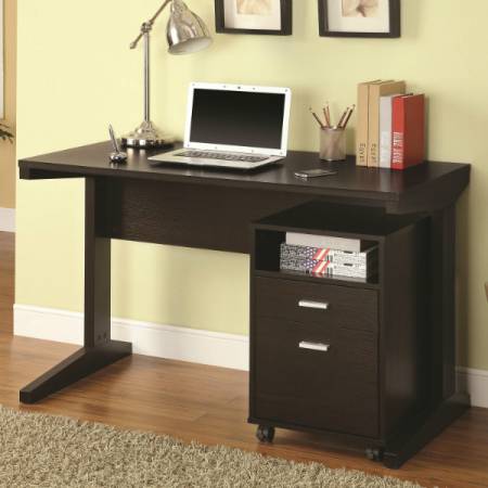 Desks 2-Piece Desk Set with Rolling File Cabinet