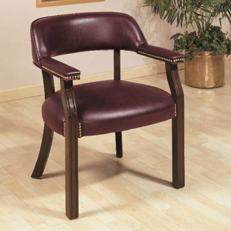 Office Chairs Traditional Upholstered Vinyl Side Chair with Nailhead Trim