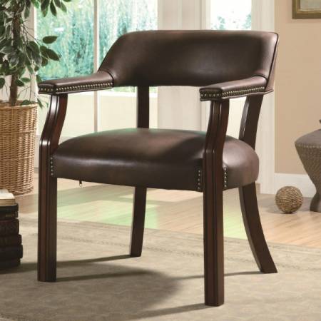 Office Chairs Traditional Vinyl Office Side Chair with Nailhead Trim
