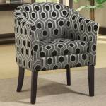 Charlotte Hexagon Patterned Accent Chair with Wood Legs