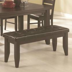 Page Contemporary Dining Bench with Tufted Upholstered Seat