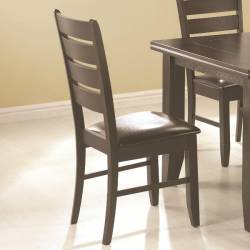 Page Contemporary Slat Back Dining Side Chair with Upholstered Seat