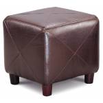 Ottomans Contemporary Faux Leather Cube Ottoman