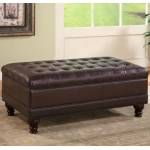 Ottomans Traditional Oversized Faux Leather Storage Ottoman