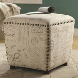 Ottomans Upholstered Ottoman w/ Nailhead Trim