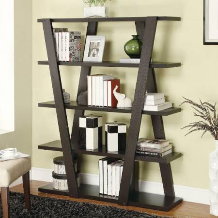Bookcases Modern Bookshelf with Inverted Supports & Open Shelves