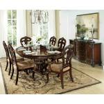 Deryn Park Round Pedestal Dining Set - Cherry 5 pc (1 Table and 4 side chair)