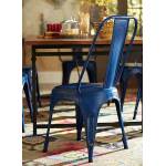 Amara Blue Metal Chair - Blue