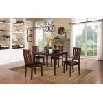 Mosley 5-Piece Pack Dinette Set - Black Bi-Cast Vinyl - Dark Brown Cherry
