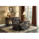 Center Hill Glider Reclining Chair - Dark Brown Bonded Leather Match