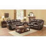 Center Hill Reclining Sofa Set - Dark Brown Bonded Leather Match