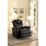 Talbot Glider Reclining Chair - Black Bonded Leather