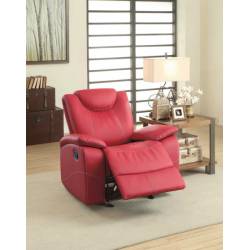 Talbot Glider Reclining Chair - Red Bonded Leather