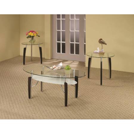 3 Piece Occasional Table Sets 3-Piece Contemporary Round Coffee & End Table Set