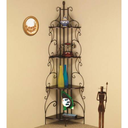 Accent Racks Copper Finished Corner Rack with 4 Shelves