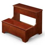 Foot Stools Traditional Wood Step Stool Bench with Lower Lift Top Storage