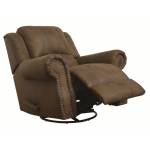 Sir Rawlinson Traditional Swivel Rocker Recliner with Nailhead Studs