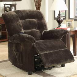 Recliners Casual Power Lift Recliner in Chocolate Upholstery