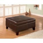 Ottomans Contemporary Square Faux Leather Storage Ottoman