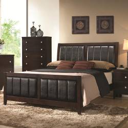 Carlton Upholstered King Bed with Paneled Upholstery