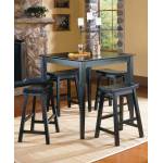Saddleback 5 Pc Dinette Set in Black Finish 5302BK