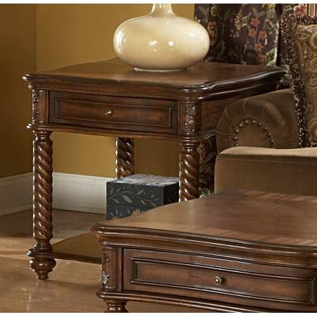 Trammel End Table with Drawer 5554-04