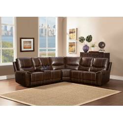 Gerald Sectional Sofa Set - Brown - Bonded Leather Match 9600 Homelegance 