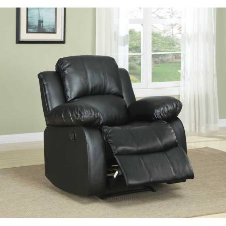 Cranley Reclining Chair - Black Bonded Leather 9700BLK-1 Homelegance