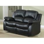 Cranley Double Reclining Love Seat - Black Bonded Leather 9700BLK-2 Homelegance 