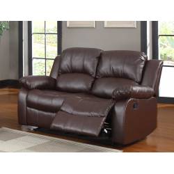 Cranley Reclining Chair - Brown Bonded Leather 9700BRW-1 Homelegance 