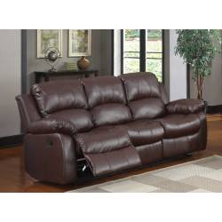Cranley Double Reclining Sofa - Brown Bonded Leather 9700BRW-3 Homelegance