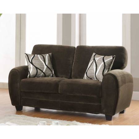 Rubin Love Seat - Chocolate Textured Microfiber 9734CH-2 Homelegance 