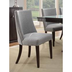 Chicago  Side Chair - Espresso  - Blue Grey Fabric 2588S
