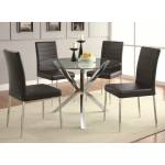 Vance Contemporary 5-Piece Glass Top Table and Chair Set