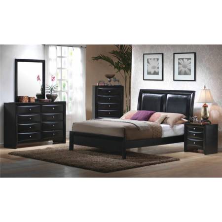 Briana California King Low Profile Footboard Bed with Upholstered Panel Headboard