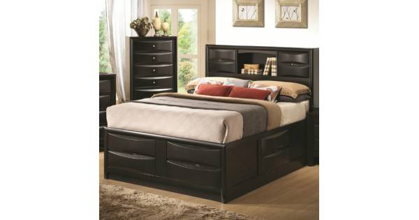 Briana King Contemporary Storage Bed With Bookshelf 