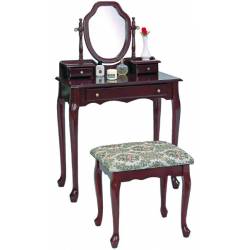 Vanities Traditional Vanity and Stool with Tapestry Fabric Seat
