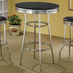 Cleveland 50's Soda Fountain Bar Table with Black Top