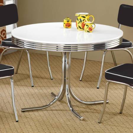 Cleveland Round Chrome Plated Dining Table