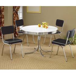 Cleveland 5 Piece Round Dining Table & Upholstered Chairs