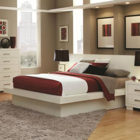 Jessica Queen Platform Bed with Rail Seating and Lights