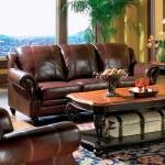 Princeton Rolled Arm Leather Sofa